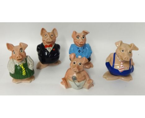 Five Nat West Wade pig money banks
