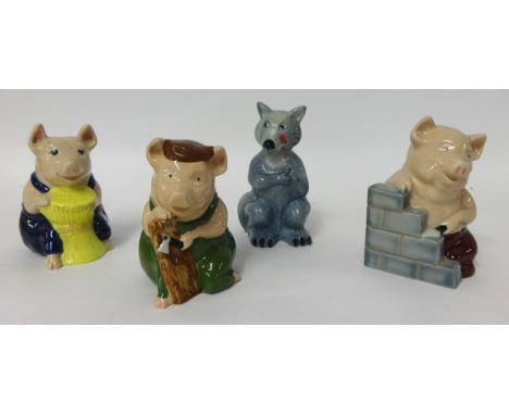 A 4 piece Wade Collectors Club Set 1995, 'The Three Little Pigs and the Big Bad Wolf' (4).