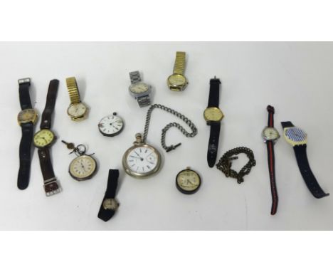 Collection of Gents wrist watches and pocket watches including Rotary Date Just Dial etc.