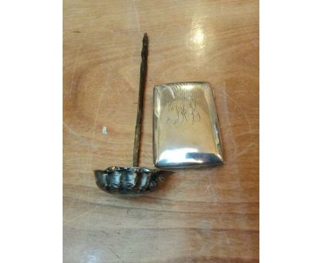 A fully hallmarked Sterling Silver, Chester, 1904 cigarette case with an engraved monogram to the front, (approximately 180g 