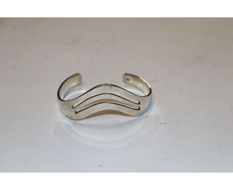 A hallmark sterling silver cuff bangle, approx. 25gms