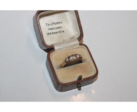 An 18ct gold and diamond set ring, ring size K, approx. total weight 2.2gms