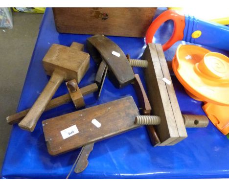 Vintage woodworking planes and other tools