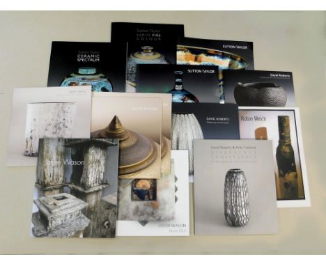 STUDIO CERAMICS CATALOGUES. Studio ceramics exhibition catalogues for Jason Wason, Sutton Taylor, Sam Hall, David Roberts & R