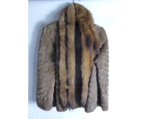 A Vintage Coley Skin Three Quarter Fur Coat, together with a fox stole.