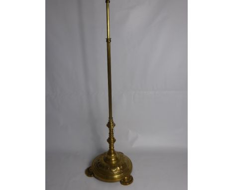 A Corinthian Column Brass Standard Lamp, approx 146 cms