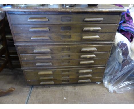 A Vintage 'Abbess' Plan Chest, with nine draw slides, 97 x 88 x 93 cms
