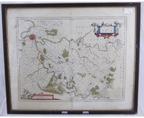 A Willem Blaeu 1572-1635 Antique Map of France, from a book depicting the area of the Comte du Brie region bound by the Seine