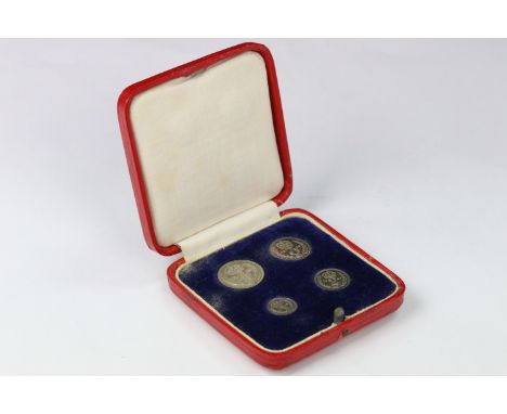 A British Royal Mint King George VI 1946 silver Maundy four coin set within red fitted display case. 