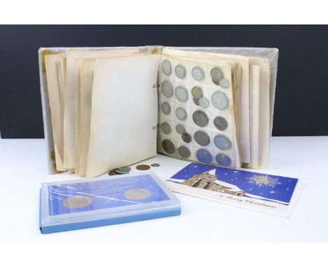 A collection of British pre decimal coins to include a good quantity of pre 1947 and pre 1920 silver examples together with a