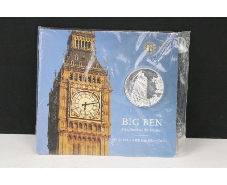 A Royal Mint United Kingdom 2015 fine silver £100 coin within original Royal Mint packaging. 