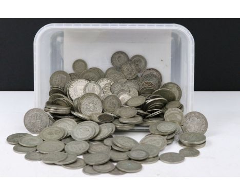 A large collection of British pre decimal silver coins to include pre 1920 and pre 1947 examples, coins include crowns, half 