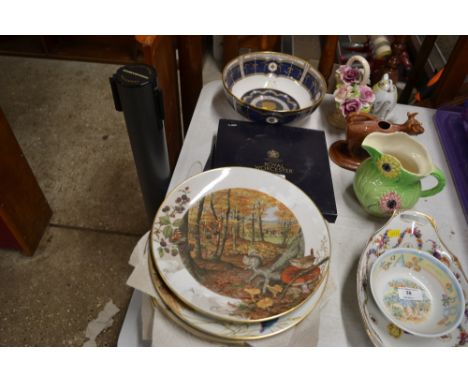 A Royal Worcester commemorative bowl; together with two Royal Worcester plates; and various collector's plates 