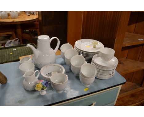 A quantity of Rosenthal teaware and side plates; a small floral encrusted ornament etc. 