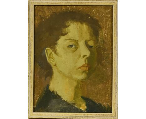 Diana Douglas De Fenzi, 20th century, shoulder length portrait of lady, oil on canvas.  33 cm x 44 cm, framed.