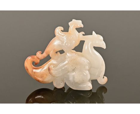A jade carving mythical winged griffen.  Length 9 cm.