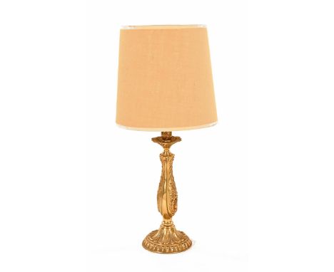 A brass table lamp.  Height excluding light fitting 36 cm.
