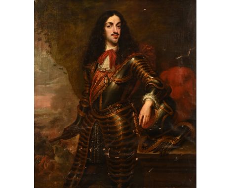 Continental School late 17th century, portrait of a Catholic nobleman, three quarter length wearing armour with the Order of 