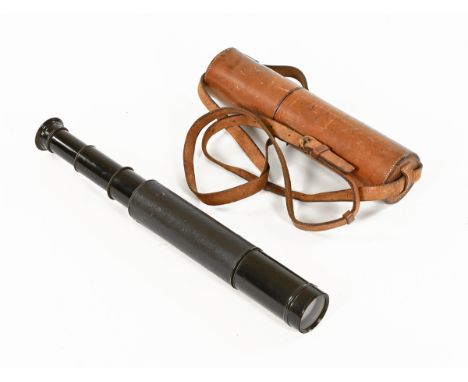 A leather cased Ross three drawer telescope.