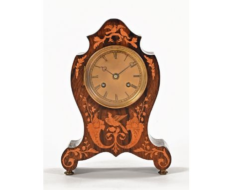 A 19th century rosewood and inlaid mantle clock, by Paul Garnier No. 1148 circa 1835-40, with Garnier Patent two train moveme
