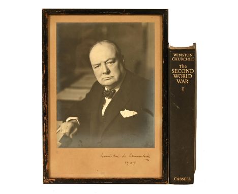 Sir Winston Churchill The Second World War Volume 1 "The Gathering Storm", a first edition with inscription in ink, signed Wi