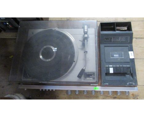 A Pioneer record player, speakers and amplifier