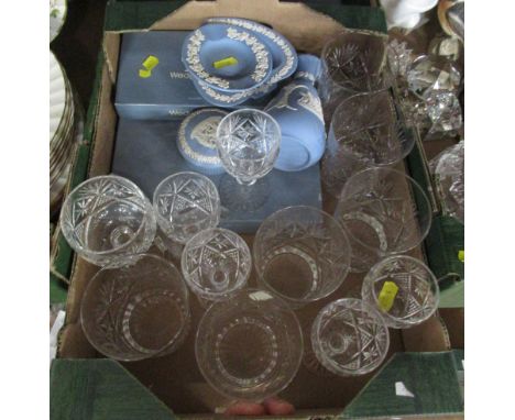 A box of Wedgewood and glass&nbsp;