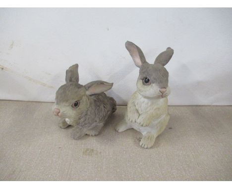 Two Boehm china models, of rabbits, height 5ins and down