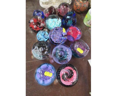 14 Caithness glass paperweights, all etched to base