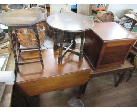 A collection of furniture to include Pembroke table commode and tables&nbsp;