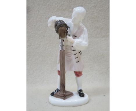 ROYAL DOULTON GLAZED CERAMIC FIGURE- THE WIGMAKER OF WILLIAMSBURG, HN2239