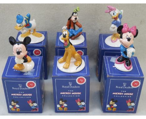 SET OF SIX ROYAL DOULTON BOXED 'THE MICKEY MOUSE COLLECTION' CERAMIC FIGURES 