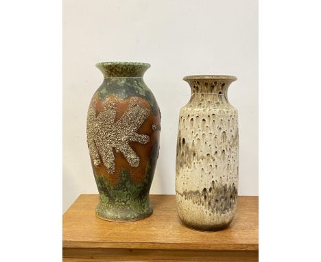 A 1970's West German ceramic baluster vase, (H45cm) and another vase (H42cm)