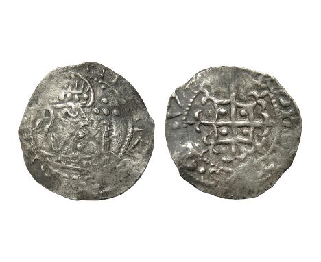 Henry Of Anjou Penny.Circa, 1139-48 AD. Silver, 0.9 grams. 18 mm. Obverse: Bust right with sceptre wearing round cap, +HENRIC