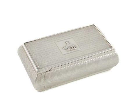 A William IV silver snuff box,by Charles Reily &amp; George Storer, London 1836,rectangular form, with engine-turned decorati