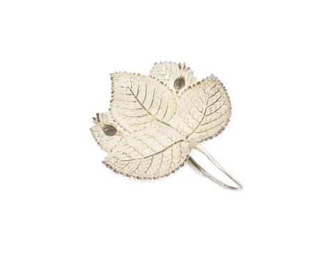 A William IV silver caddy spoon, by Taylor and Perry, Birmingham 1833,  modelled as a rose stalk with five leaves and two ros