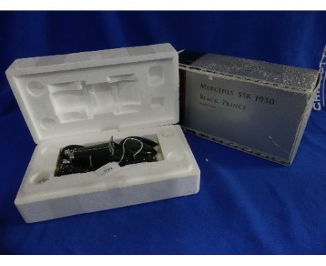 A CMC 1:24 scale model of the 1930 Mercedes SSK Black Prince, in original polystyrene packed box, outer box in poor condition