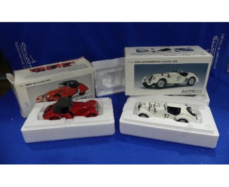 An AutoArt 'Millennium' series 1:18 precision scale model of the 1939 BMW 328 Roadster LeMans, in original packaging, in good