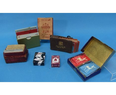 A quantity of vintage Playing Cards, including a leather cased set of cards by W. B. Dick &amp; Co. Ltd, Waddington's Lexicon