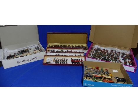 John Hill &amp; Co "Johillco", set 223, Guards, boxed, together a quantity of lead soldiers including Britains, Johillco, etc