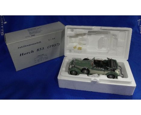 A CMC 1:24 scale model of the 1937 Horch 853, in original polystyrene packed box.