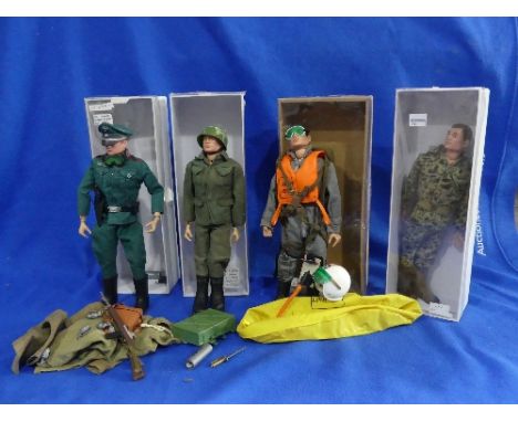 Action Man; A late 1960's Scramble Pilot, together with a 1960's painted head Action Man wearing a 1970's German Staff Office