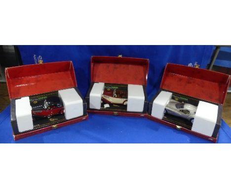 Three Guiloy 1:18 scale die-cast Models, including the 1937 BMW 327 Coupe, the 1937 BMW 327 Cabrio and the Chrysler Atlantic,