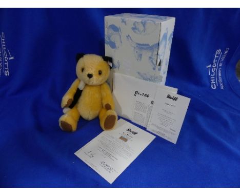 Steiff; 'Sooty', 663932, from 'The Sooty Show', yellow, 30cm, limited edition no. 1225 / 2000, boxed, with certificate.
