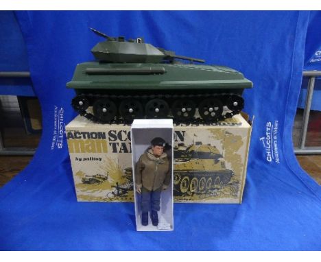 Action Man; A boxed 1970's Scorpion Tank, together with an Action Man figure, with painted head in Tank Commander uniform (2)