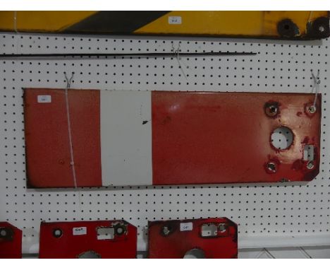 Railwayana; A BR red and white enamel short home Signal Arm, 36in (91.5cm) long.