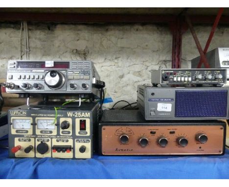 A quantity of Amateur 'Ham' Radio Equipment, including a Beam Echo Avantic SPA II amplifier, two Yaesu tranceivers - model no