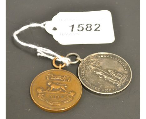 A silver Indian Army temperance medal, 16th West Yorkshire Regiment, India medallion