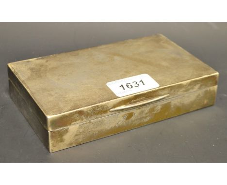 A George VI silver rectangular cigarette box, engine turned cover, Goldsmiths & Silversmiths Company Ltd, London 1948