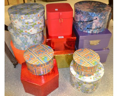Boxes - a Vintage style red box;  others Silver, patterned, animal etc qty